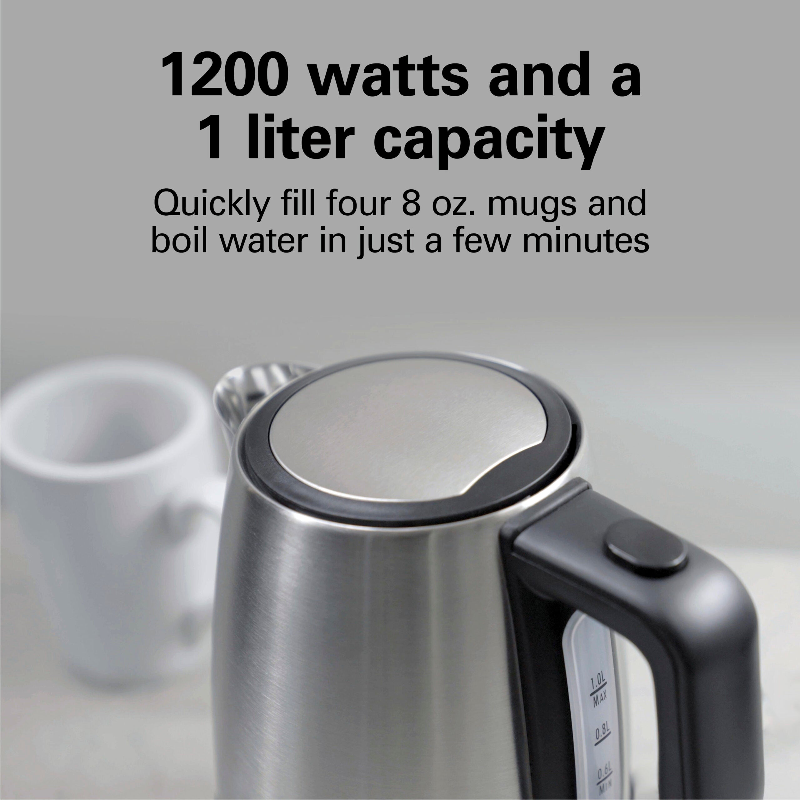 Hamilton Beach Stainless Steel Electric Kettle, Tea & Water Kettle, 1L