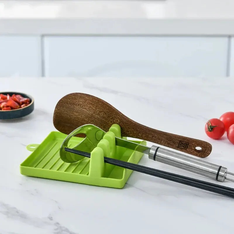 1PC Multi-Function Kitchen Spatula Rack – Spoon Rest & Pot Lid Holder