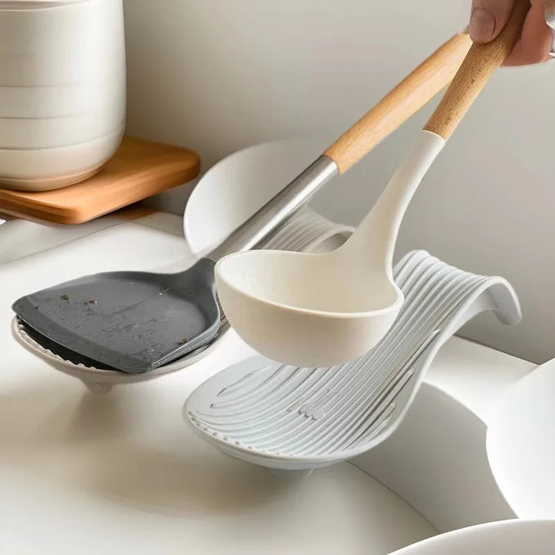 Silicone Kitchen Spoon Holder Tray for Spatulas and Cooking Utensils