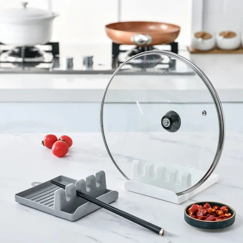 1PC Multi-Function Kitchen Spatula Rack – Spoon Rest & Pot Lid Holder