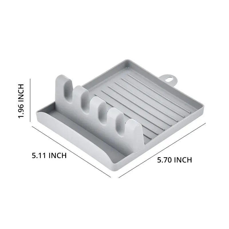 1PC Multi-Function Kitchen Spatula Rack – Spoon Rest & Pot Lid Holder