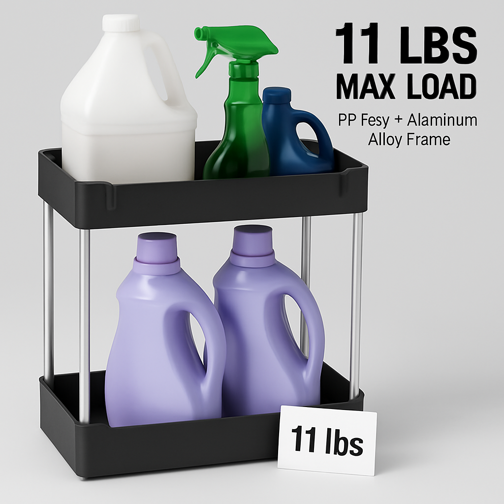 2-Tier Under Sink Shelf Organizer for Bathroom